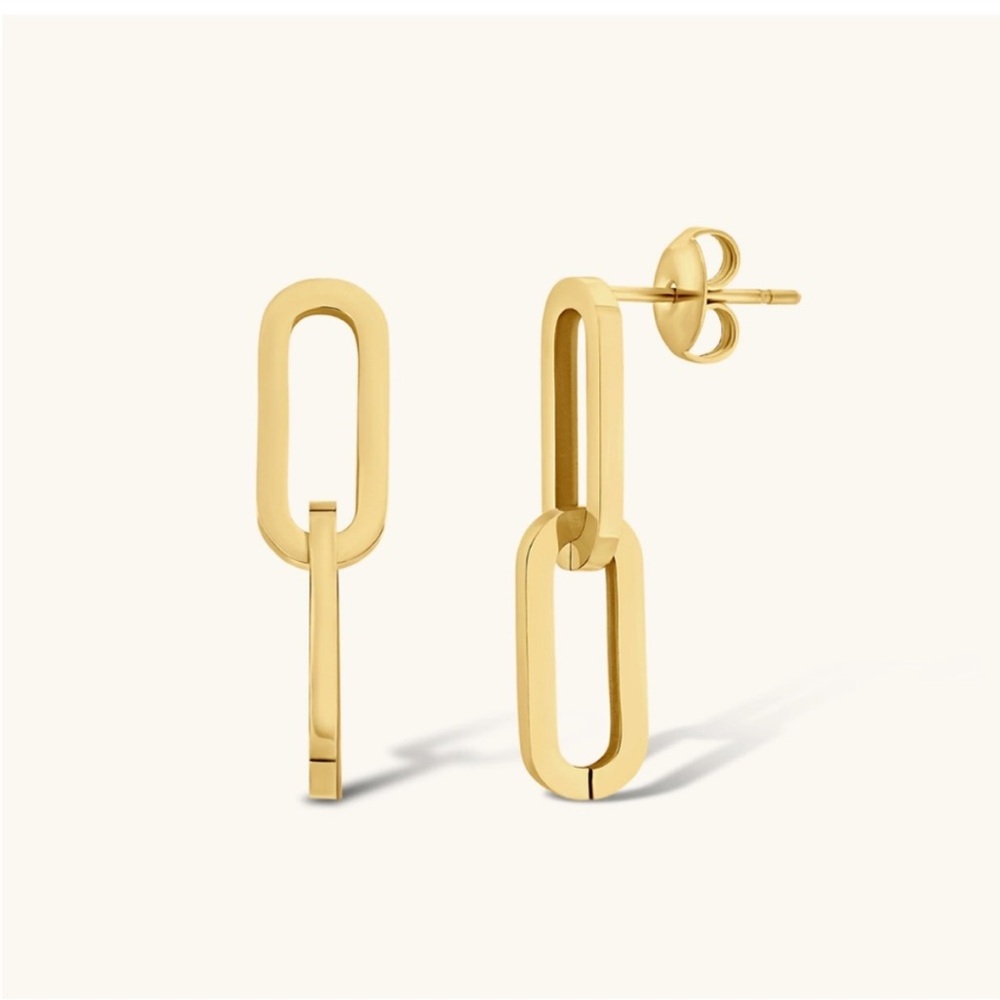 New! Gold Link Drop Earrings (1063) NWOT